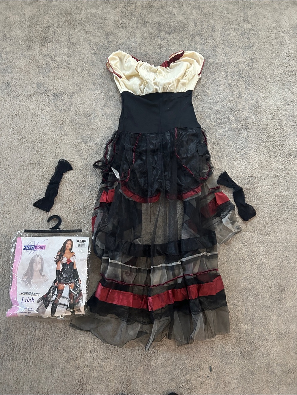 Women’s Black & Red Pirate Gypsy Costume Dress